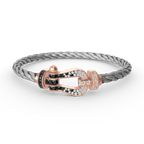 [Imperial] FORCE LARGE HORSESHOE BLACK WHITE DIAMOND BRACELET ROSE GOLD