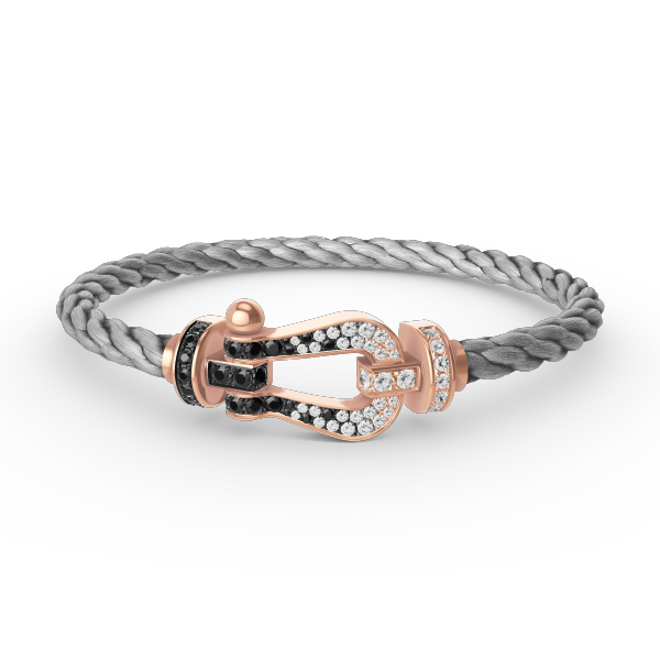 [Imperial] FORCE LARGE HORSESHOE BLACK WHITE DIAMOND BRACELET ROSE GOLD