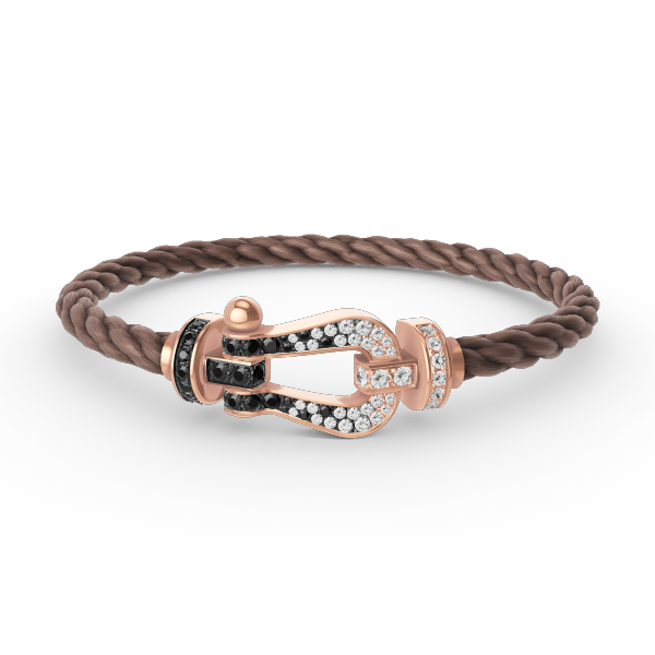 [Imperial] FORCE LARGE HORSESHOE BLACK WHITE DIAMOND BRACELET ROSE GOLD