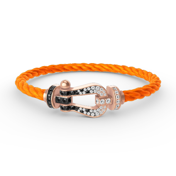 [Imperial] FORCE LARGE HORSESHOE BLACK WHITE DIAMOND BRACELET ROSE GOLD