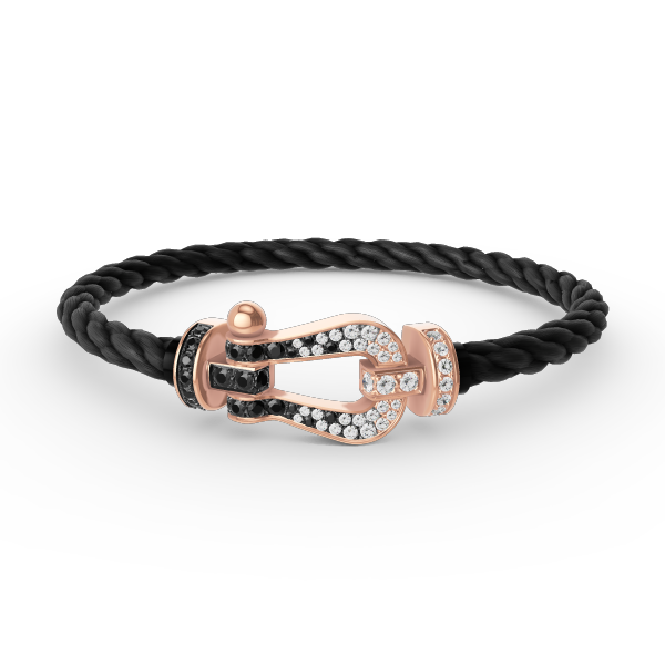 [Imperial] FORCE LARGE HORSESHOE BLACK WHITE DIAMOND BRACELET ROSE GOLD