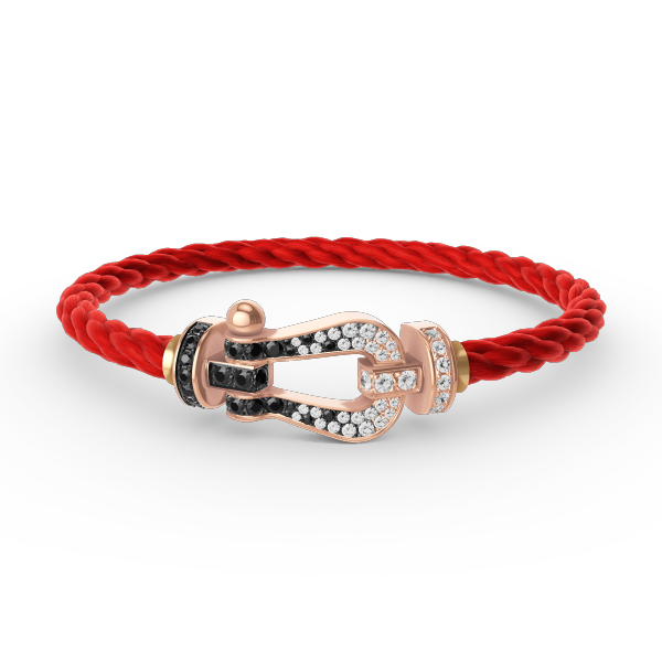 [Imperial] FORCE LARGE HORSESHOE BLACK WHITE DIAMOND BRACELET ROSE GOLD