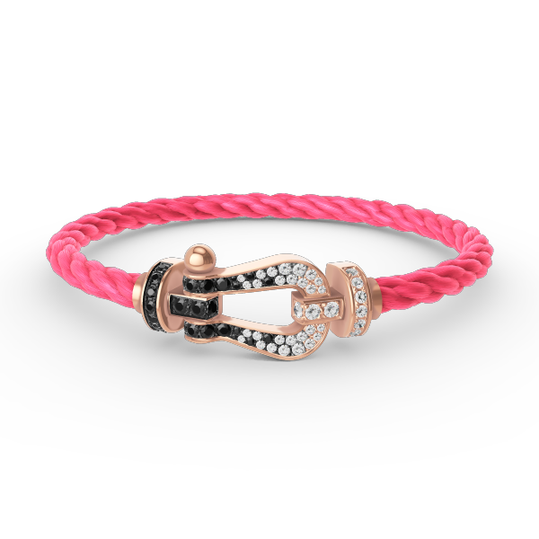 [Imperial] FORCE LARGE HORSESHOE BLACK WHITE DIAMOND BRACELET ROSE GOLD