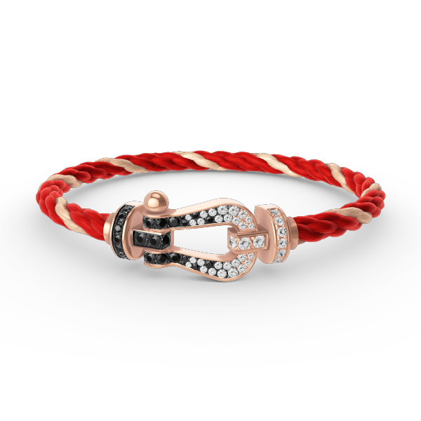 [Imperial] FORCE LARGE HORSESHOE BLACK WHITE DIAMOND BRACELET ROSE GOLD