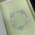 [Imperial]New  CLOVER 5 MOTIF PURPLE CHALCEDONY BRACELET COLLECTION