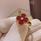 [Imperial] CLOVER ONYX RING GOLD DIAMANT