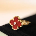 [Imperial] CLOVER ONYX RING GOLD DIAMANT