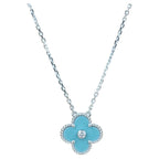 [Imperial] CLOVER 15MM DIAMOND SVRES PORCELAIN  NECKLACE SILVER