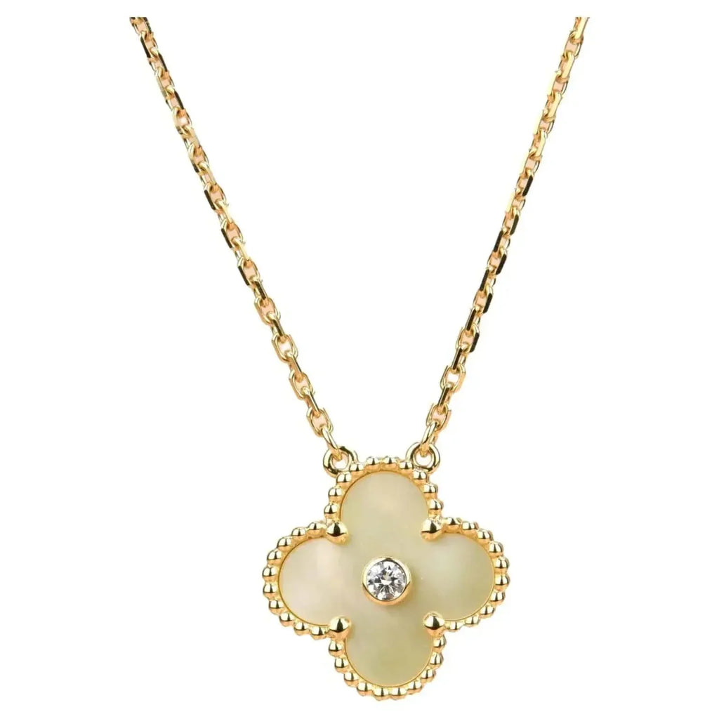 [Imperial] CLOVER 15MM DIAMOND GOLD MOTHER OF PEARL NECKLACE