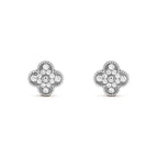 [Imperial] CLOVER 1 MOTIFS DIAMOND STUD EARRINGS SILVER
