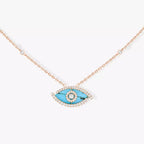 [Imperial] Lucky Eye Diamond Necklace in Rose Gold and Turquoise