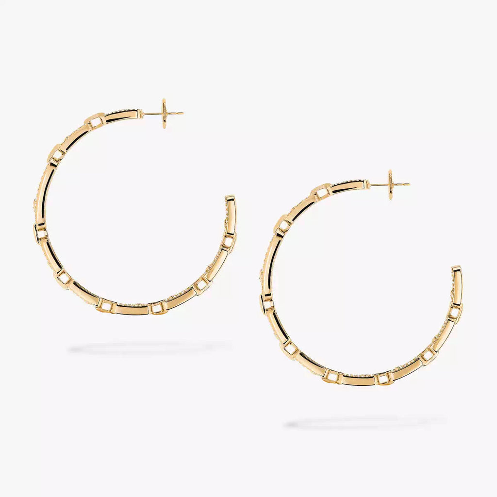 [[Imperial] Move Link Diamond Hoop Earrings