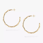 [[Imperial] Move Link Diamond Hoop Earrings