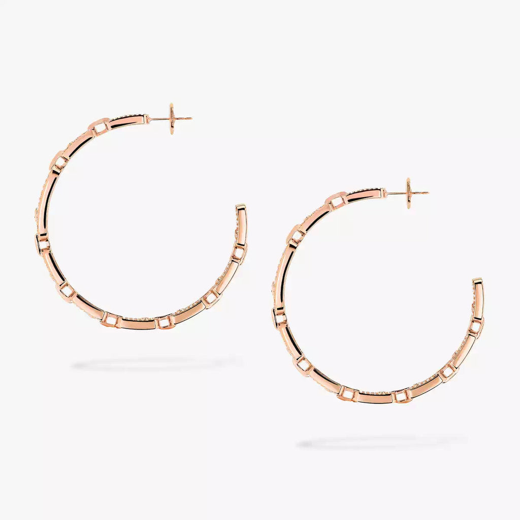 [[Imperial] Move Link Diamond Hoop Earrings