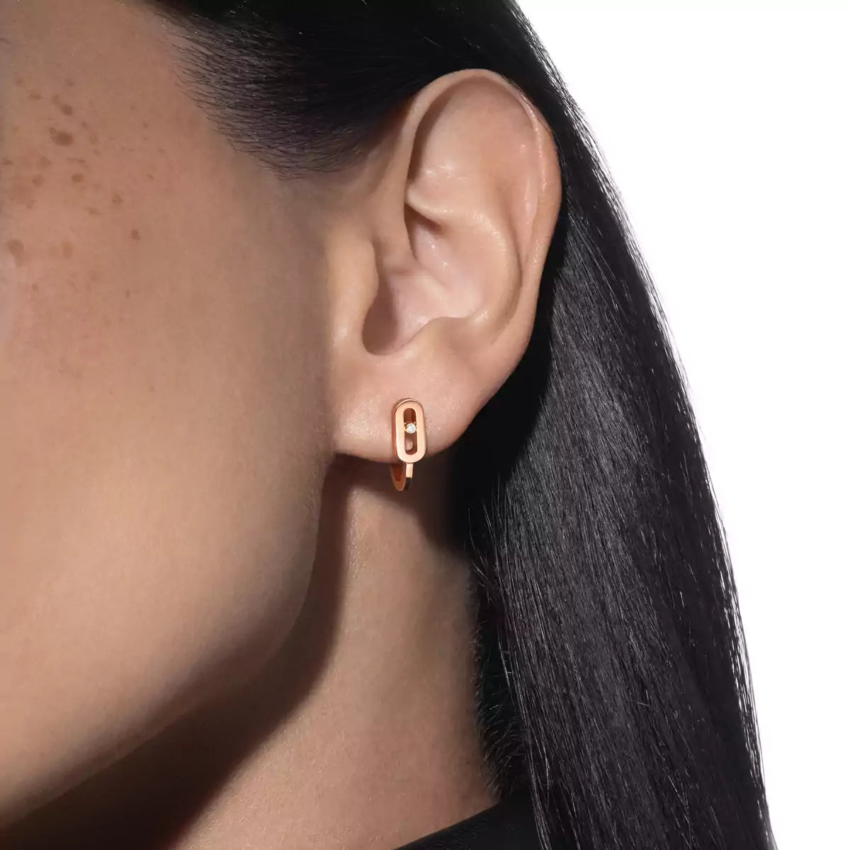 [Imperial] Diamond Mini Hoop Earrings Move Classique