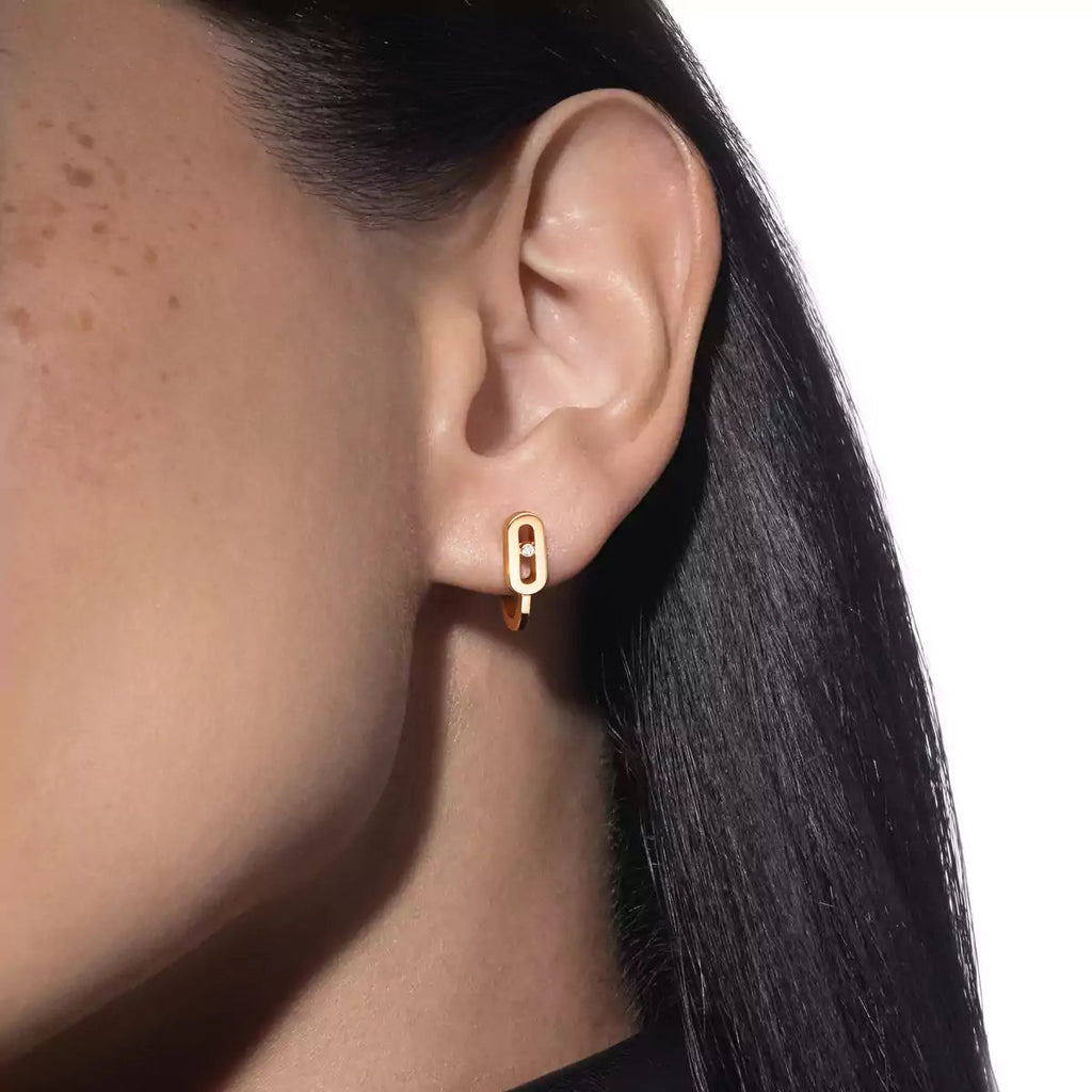 [Imperial] Diamond Mini Hoop Earrings Move Classique