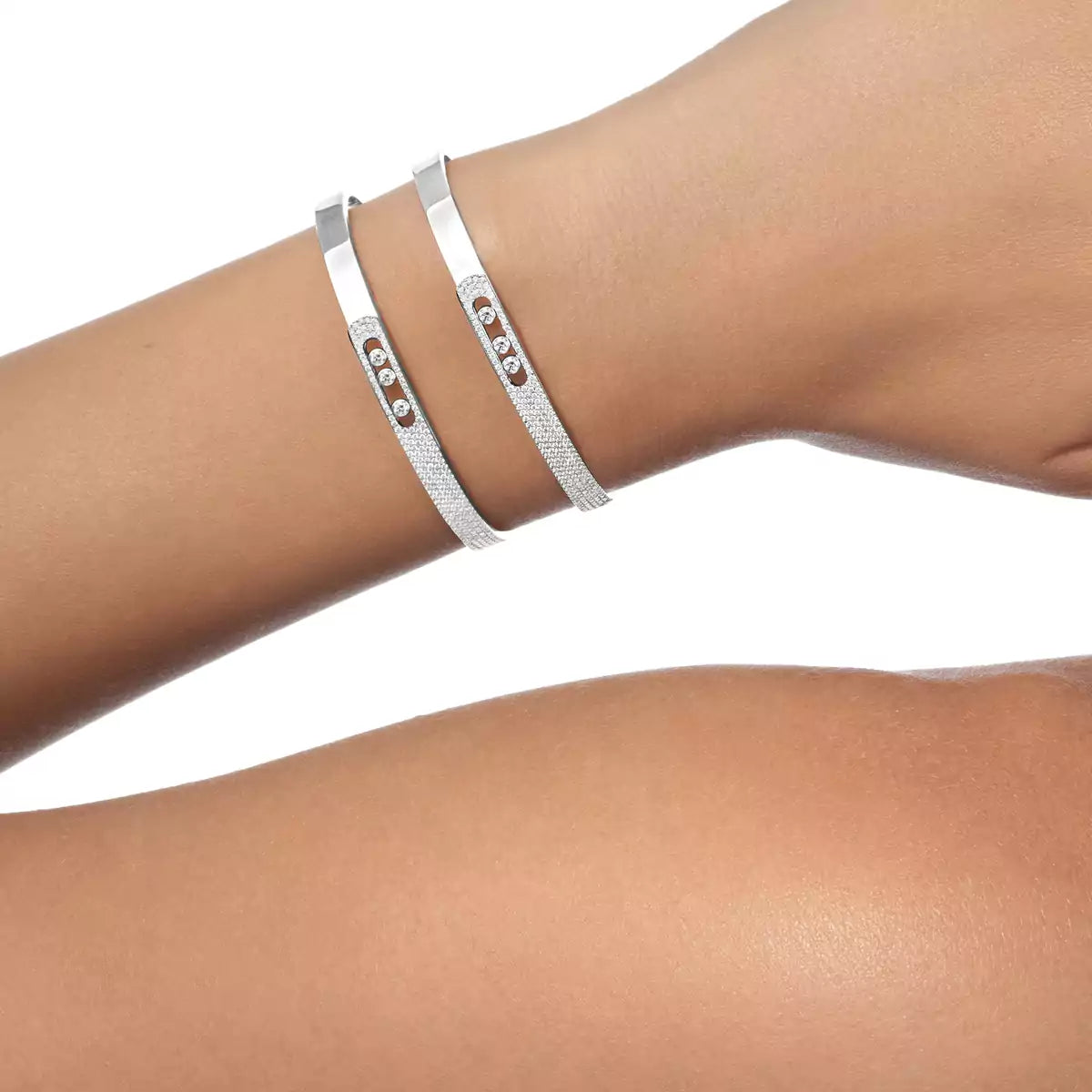 [Imperial] Move Noa Rose Gold Pavé Diamond Bangle Bracelet