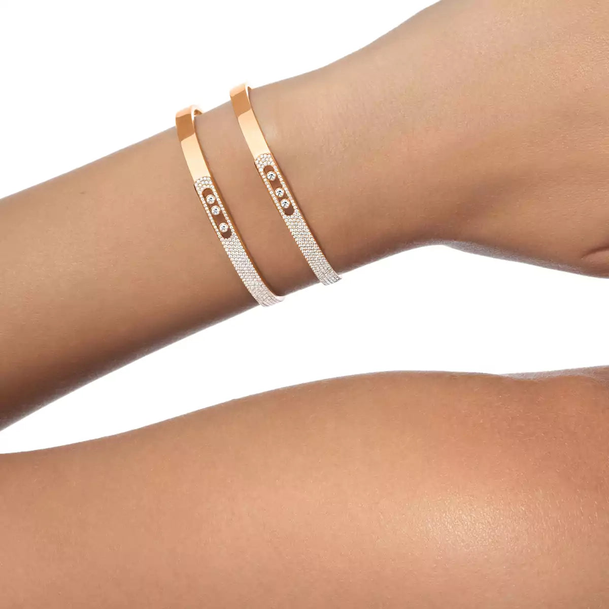 [Imperial] Move Noa Rose Gold Pavé Diamond Bangle Bracelet