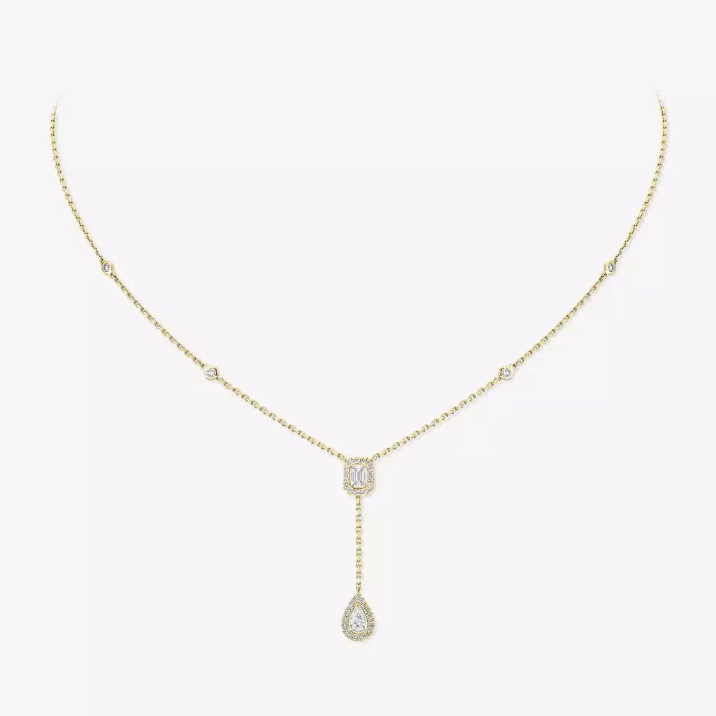[Imperial] Gold Diamond Tie Necklace