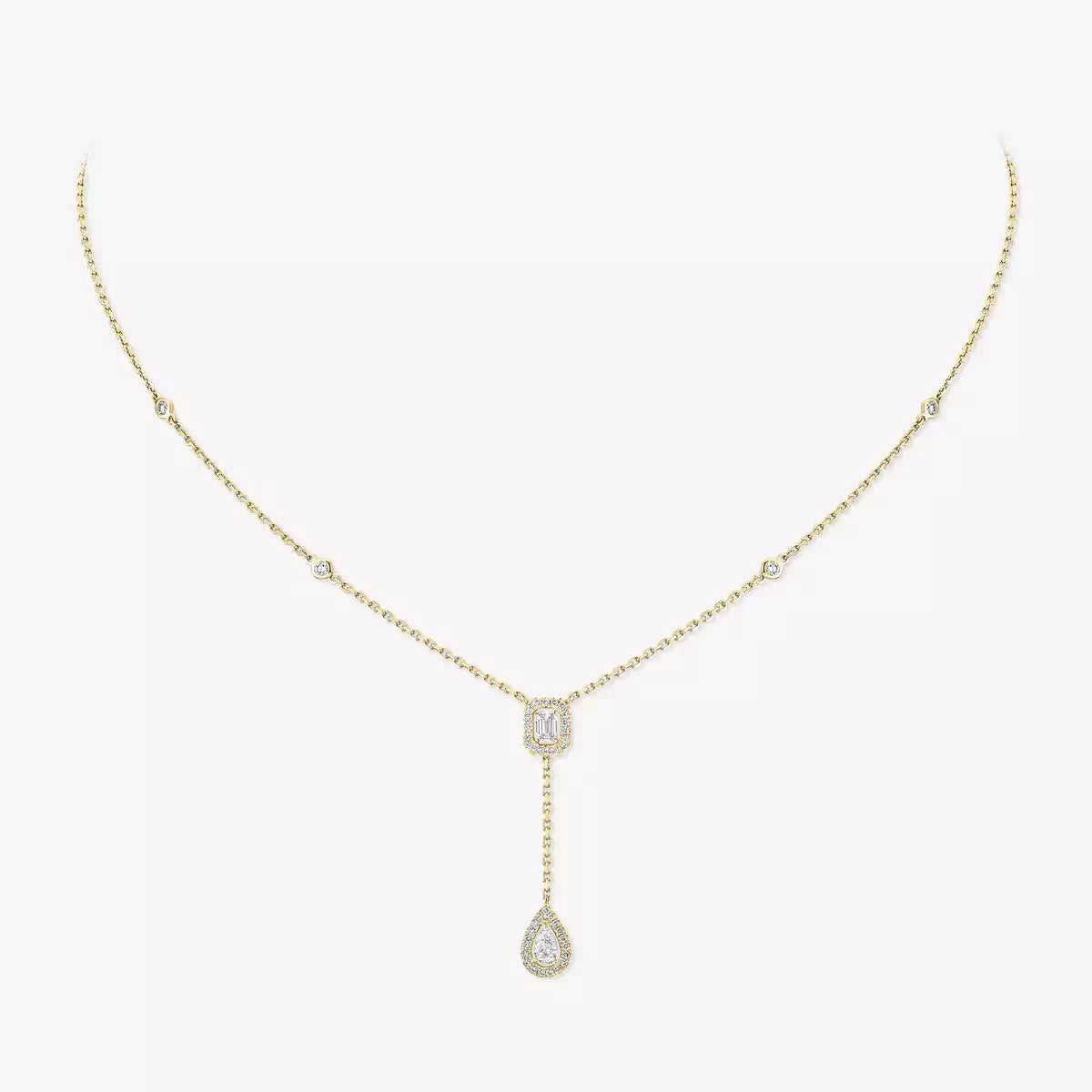 [Imperial] Gold Diamond Tie Necklace
