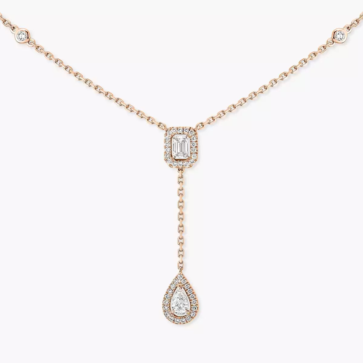 [Imperial] Gold Diamond Tie Necklace
