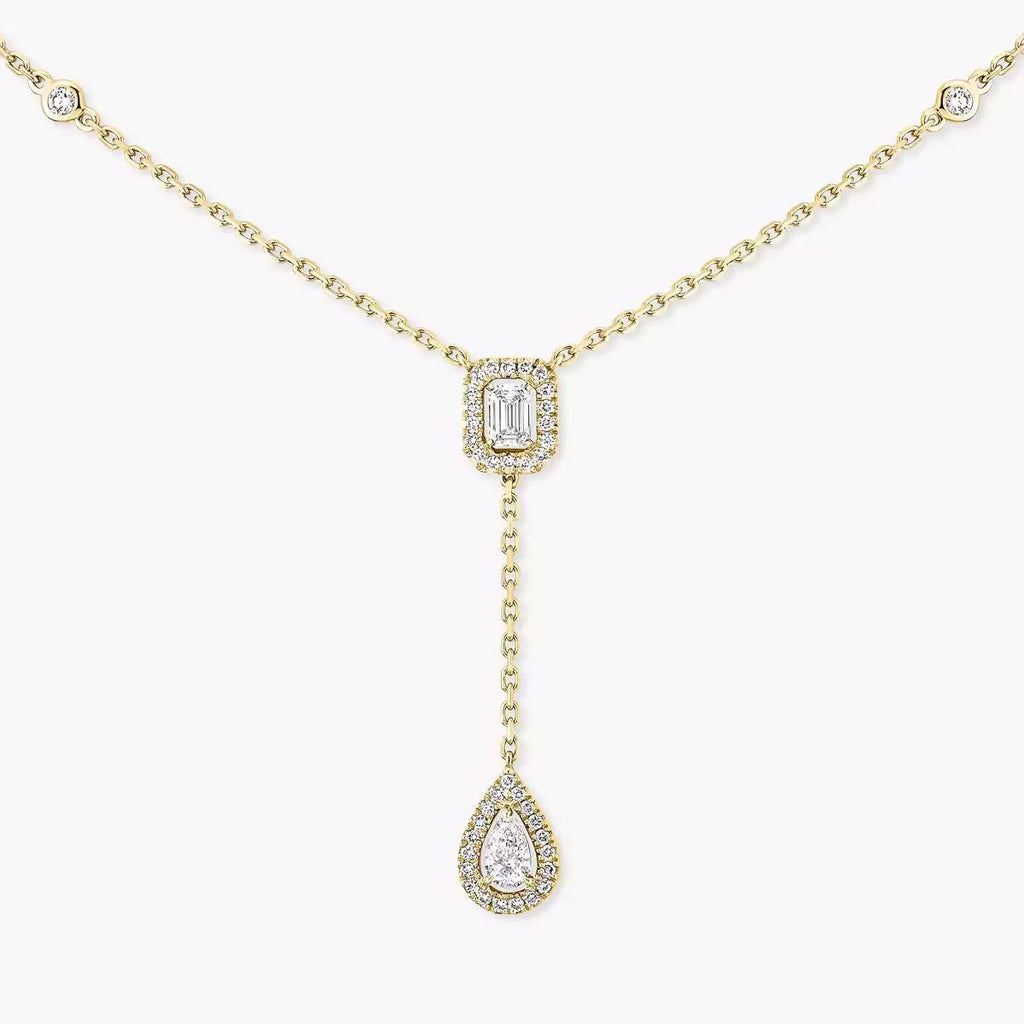 [Imperial] Gold Diamond Tie Necklace