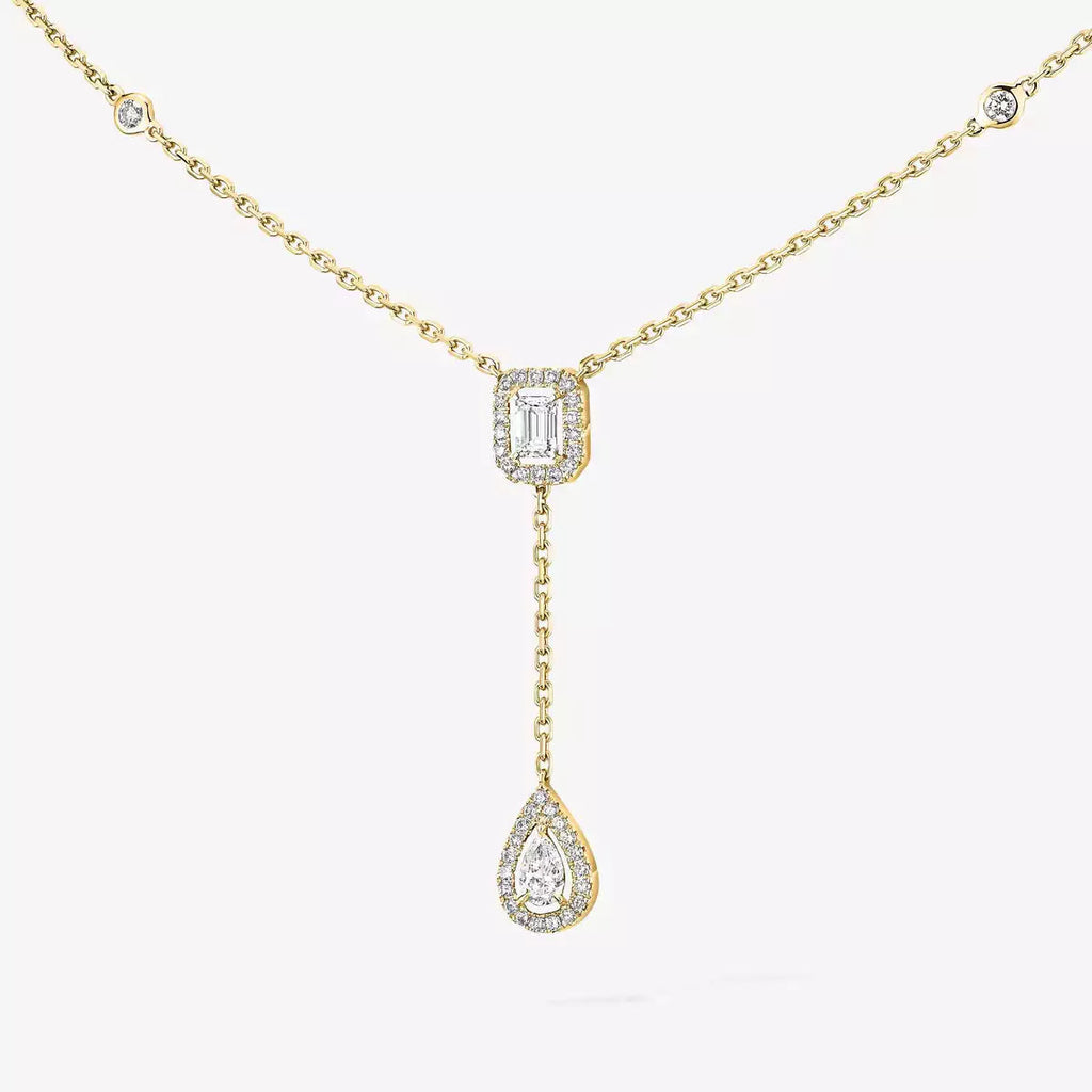 [Imperial] Gold Diamond Tie Necklace