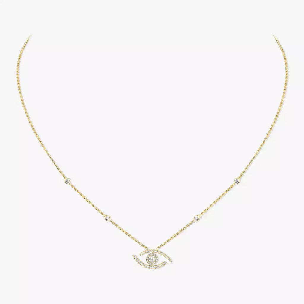 [Imperial] Pave_ Diamond Necklace Lucky Eye