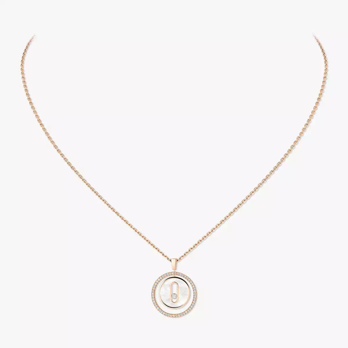 [Imperial] Lucky Move Diamond Necklace in Rose Gold and White Mother-of-Pearl