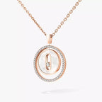[Imperial] Lucky Move Diamond Necklace in Rose Gold and White Mother-of-Pearl