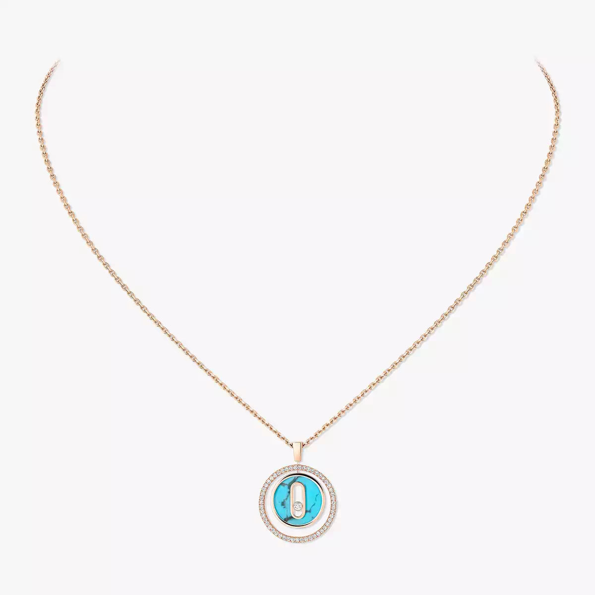 [Imperial] Lucky Move Diamond Necklace in Rose Gold and White Mother-of-Pearl