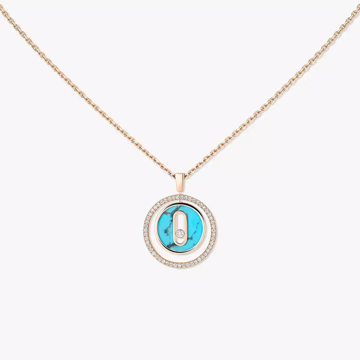 [Imperial] Lucky Move Diamond Necklace in Rose Gold and White Mother-of-Pearl