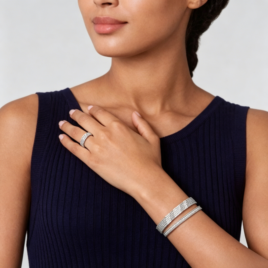 [Imperial]  THREE-ROW DIAMOND RING