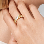[Imperial]  THREE-ROW DIAMOND RING
