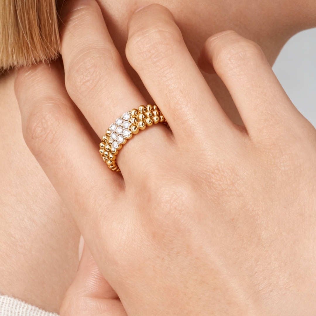[Imperial]  THREE-ROW DIAMOND RING