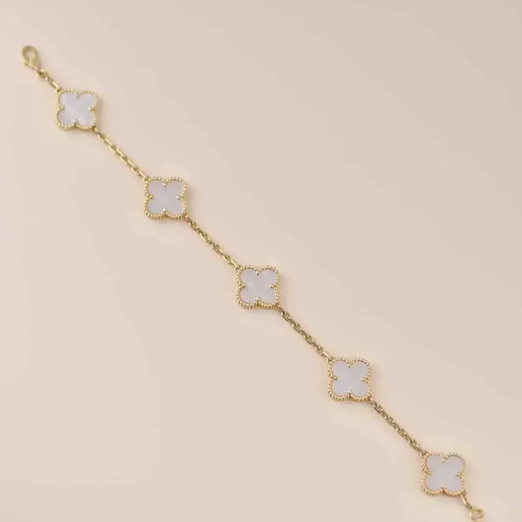 [Imperial]New CLOVER WHITE PEARL MOP 5 MOTIF BRACELET COLLECTION