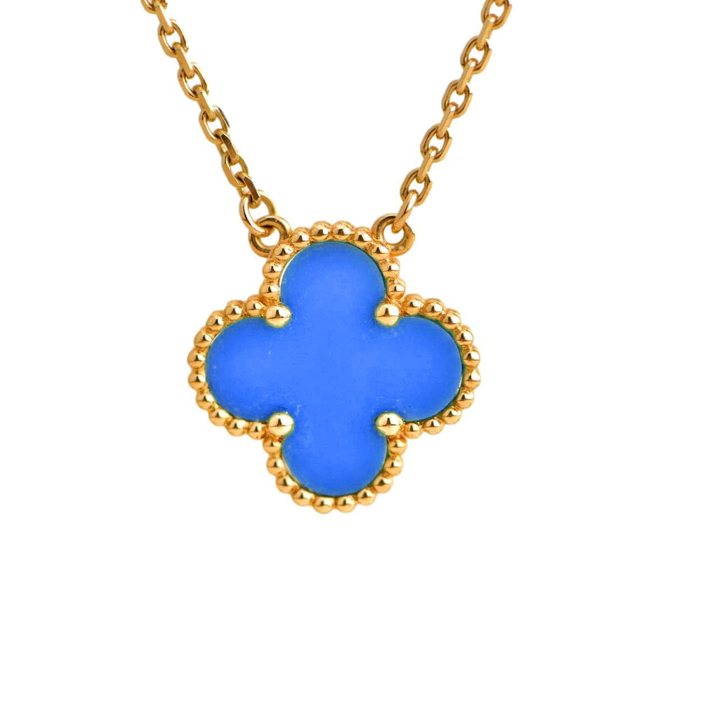 [Imperial] CLOVER 15MM BLUE AGATE NECKLACE