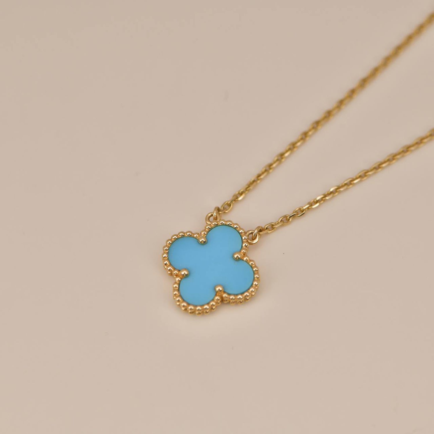 [Imperial] CLOVER 15MM VINTAGE TURQUOISE NECKLACE