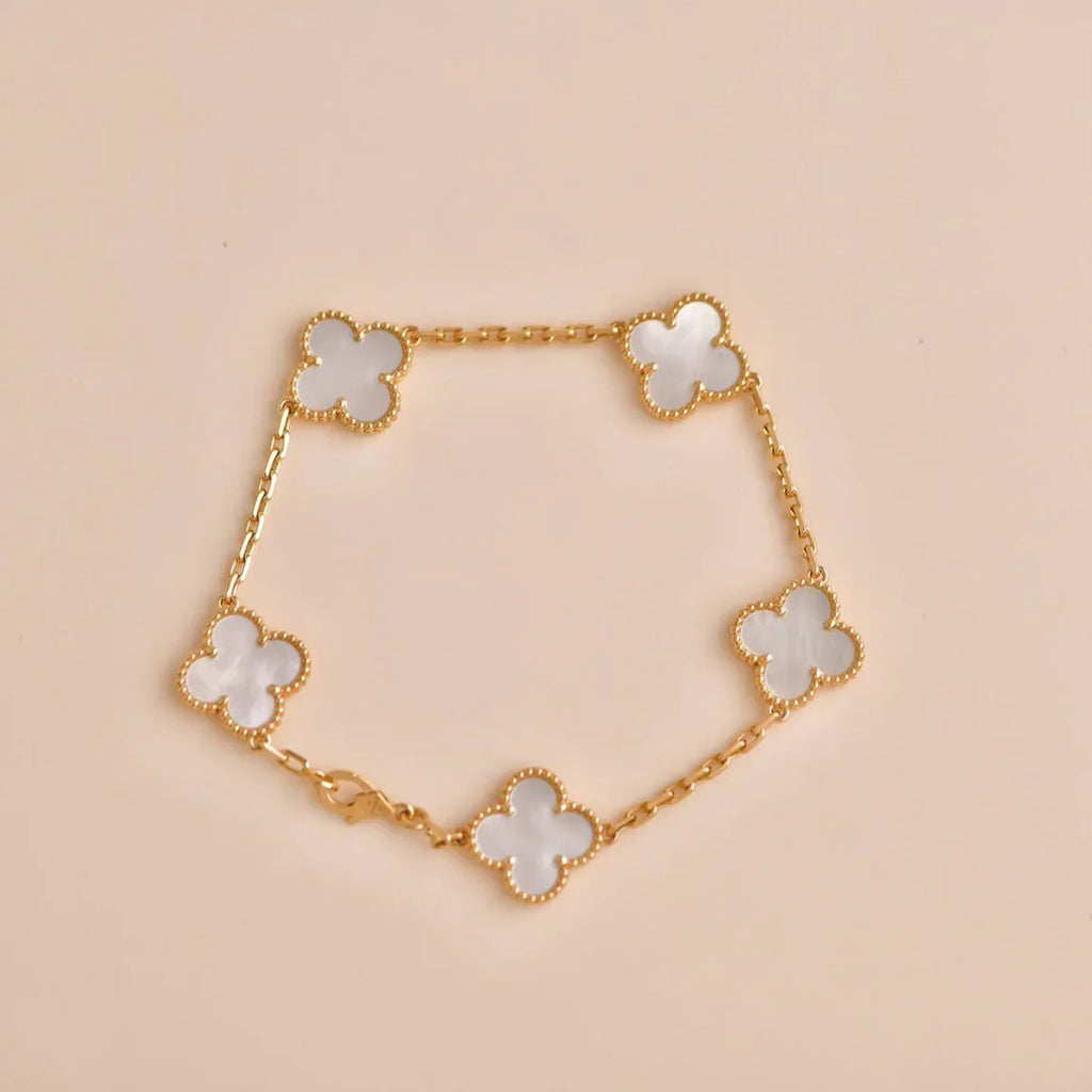 [Imperial]New CLOVER WHITE PEARL MOP 5 MOTIF BRACELET COLLECTION