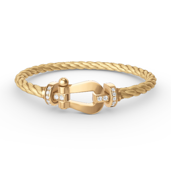 [Imperial] FORCE LARGE HORSESHOE HALF DIAMOND BRACELET GOLD