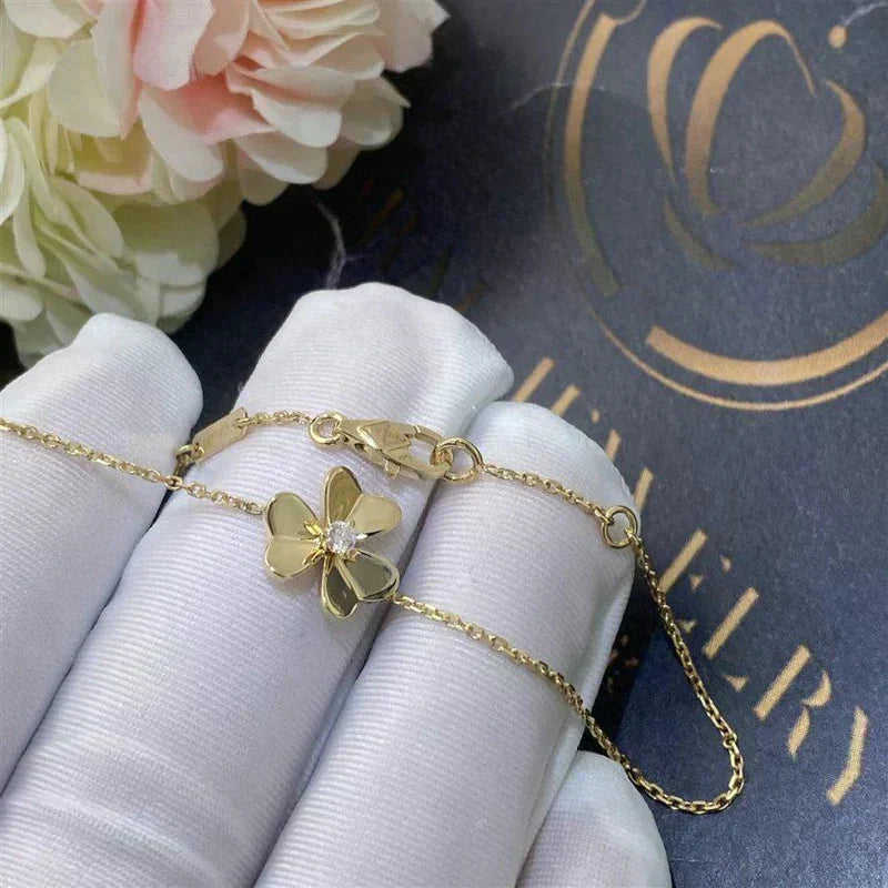 [Imperial] FRIVOLE GOLD FLOWER PINK MALACHITE BRACELET
