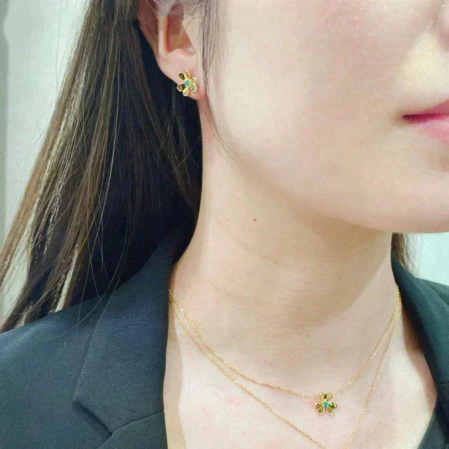 [Imperial] FRIVOLE  FLOWER MALACHITE EARRINGS