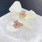 [Imperial] FRIVOLE PINK GOLD FLOWER DIAMOND EARRINGS