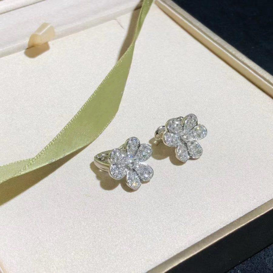 [Imperial] FRIVOLE SILVER FLOWER DIAMOND EARRINGS