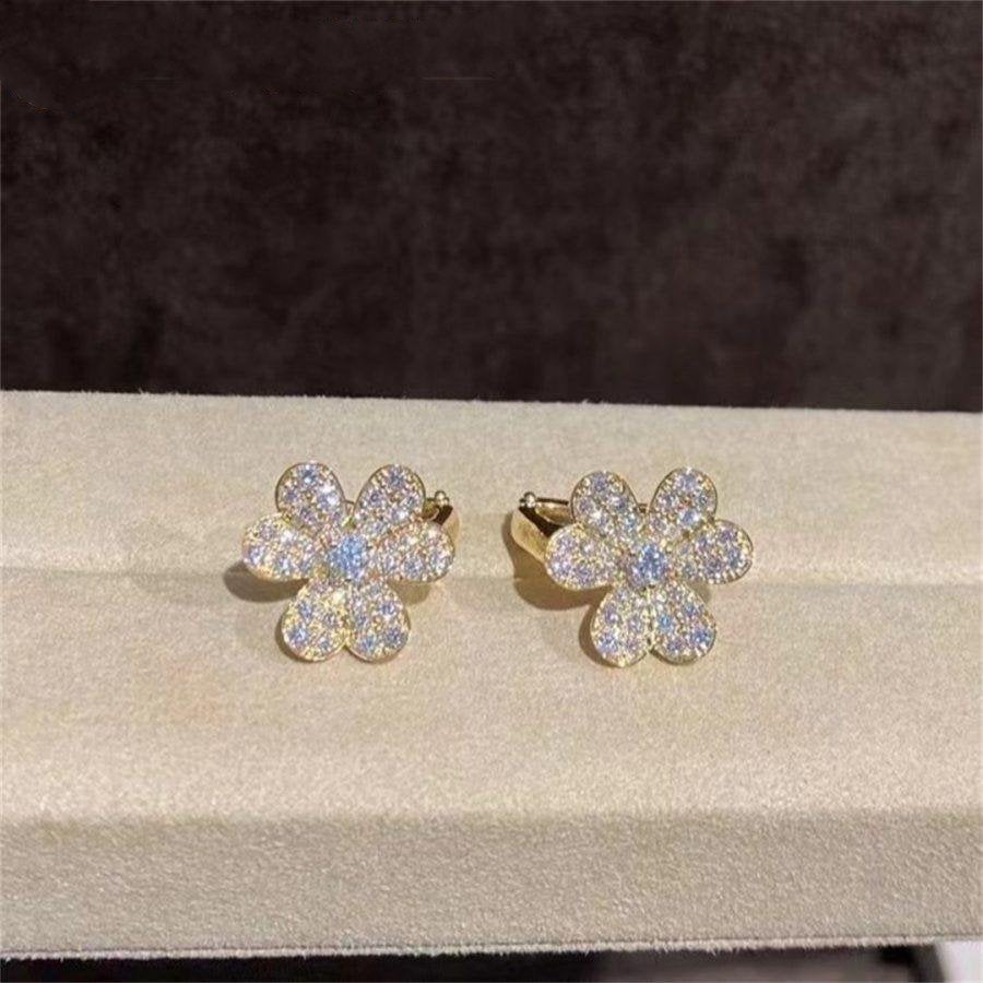 [Imperial] FRIVOLE GOLD FLOWER DIAMOND EARRINGS