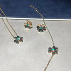 [Imperial] FRIVOLE  FLOWER MALACHITE EARRINGS