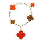 [Imperial] CLOVER BRACELET 5 MOTIFS CARNELIAN TIGER EYE