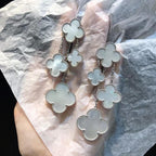 [Imperial] CLOVER EARRINGS WHITE MOP 4 MOTIFS SILVER