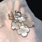 [Imperial] CLOVER EARRINGS WHITE MOP 4 MOTIFS SILVER
