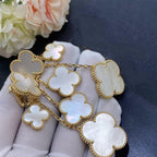 [Imperial] CLOVER EARRINGS WHITE MOP 4 MOTIFS GOLD
